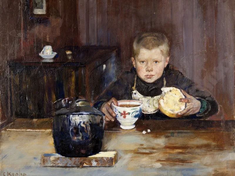 1852-Christian Krohg - Fattorino che beve caffè